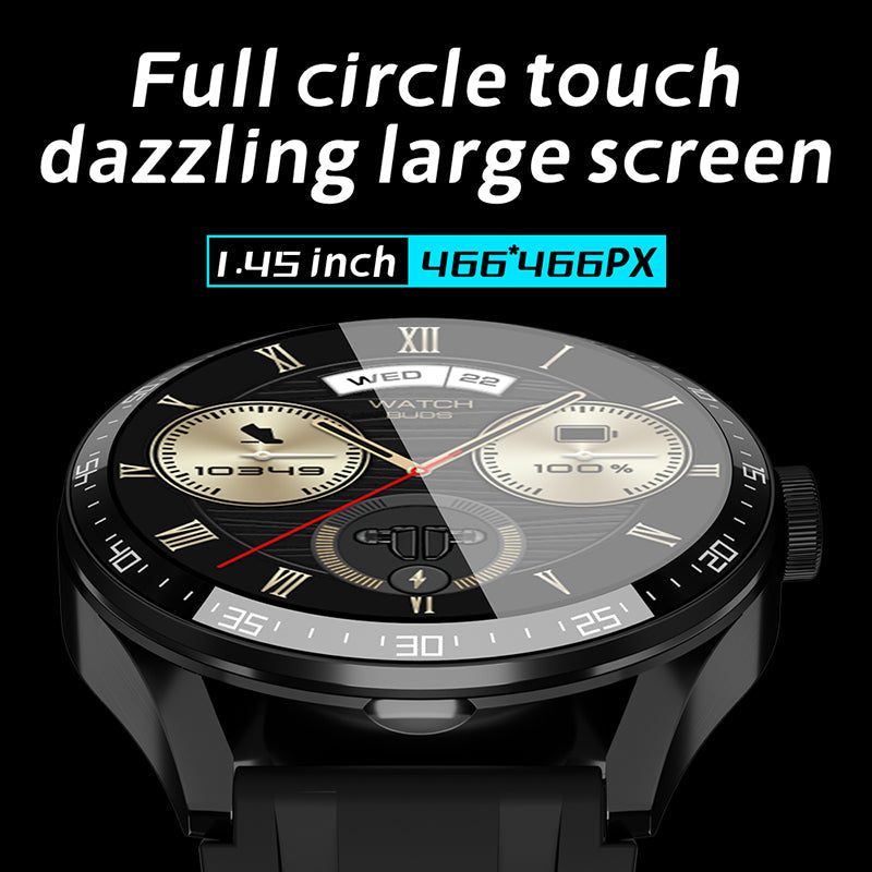 2-in-1 Smartwatch with Built-in Wireless Earbuds | Fitness & Bluetooth Connection
